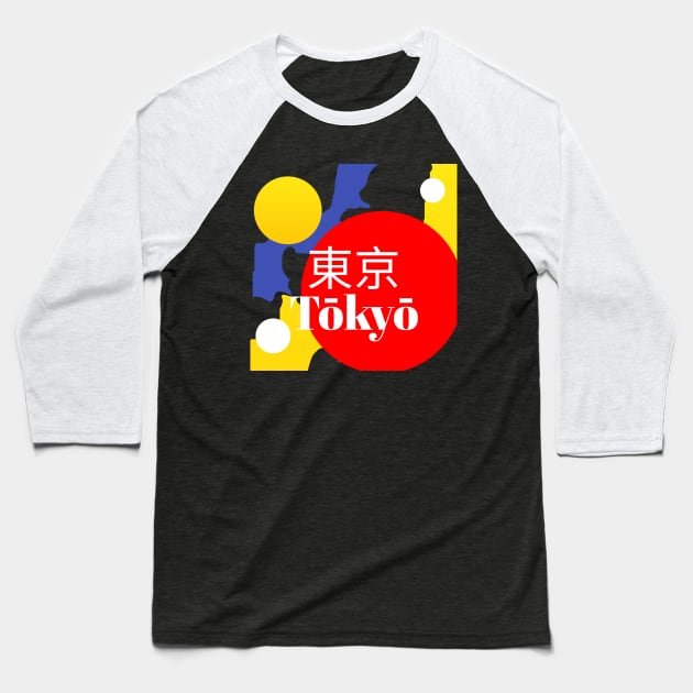 Tokyo Colourfull Baseball T-Shirt by radeckari25